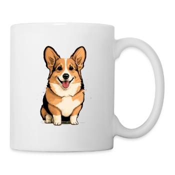 Mignon assis Corgi - Mug blanc - blanc - Droite
