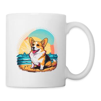 Corgi at the Beach - Mug - white - Right