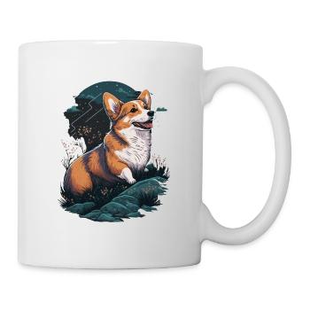 Corgi avec les fleurs - Mug blanc - blanc - Droite