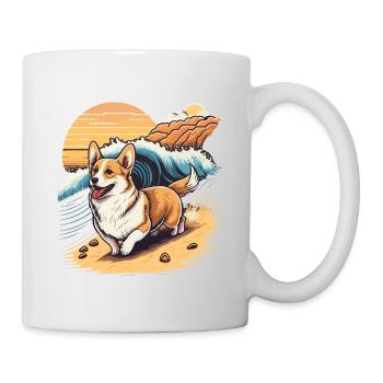 Corgi avec les vagues - Mug blanc - blanc - Droite