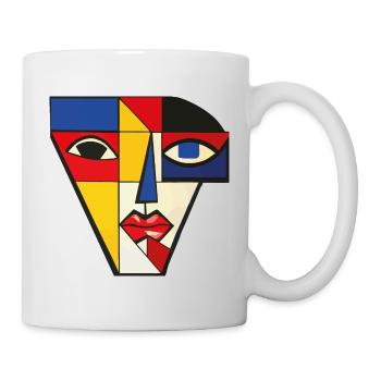 Portrait of a Woman in Cubism Style - AI Art - Mug - white - Right