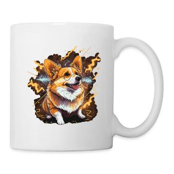 Corgi énergique - Mug blanc - blanc - Droite