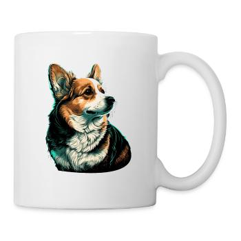 Tapfer aussehender Corgi - Tasse - Weiß - Rechts