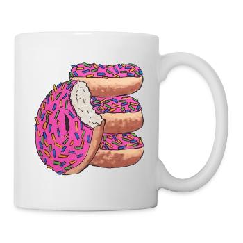 Donut Stapel pink lecker naschen - Tasse - Weiß - Rechts