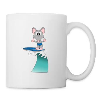 WASSERRATTE - SURFER - WELLENREITER - WASSERSPORT - Tasse - Weiß - Rechts