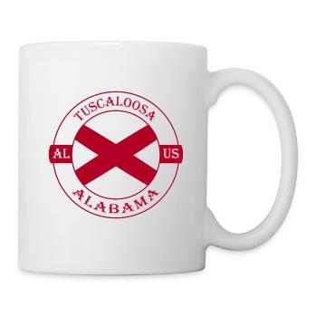 Tuscaloosa Alabama Flag USA Travel Souvenir Badge - Mug - white - Right