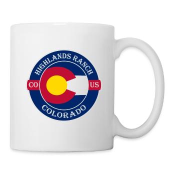 Highlands Ranch Colorado Flag USA Souvenir Logo - Mug - white - Right