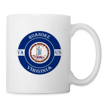 Roanoke Virginia Flagge USA Reise Souvenir Abzeichen - Tasse - Weiß - Rechts