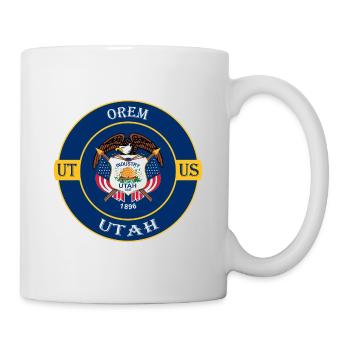 Orem Utah Flagge USA Reise Souvenir Abzeichen - Tasse - Weiß - Rechts