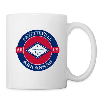 Fayetteville Arkansas Flag USA Souvenir Badge - Mug - white - Right