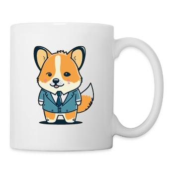 Cartoon Corgi Hund - Tasse - Weiß - Rechts