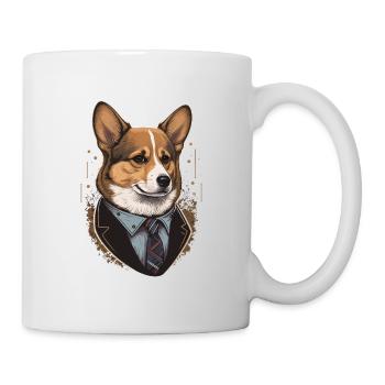 Vintage Style Corgi Illustration - Mug - white - Right