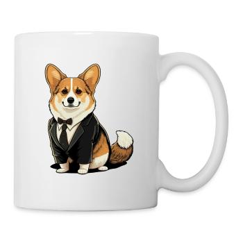 Corgi in Tuxedo Suit - Mug - white - Right