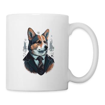 Old Corgi Art Illustration - Mug - white - Right
