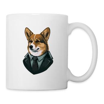 Dedective Corgi Art Illustration - Mug - white - Right