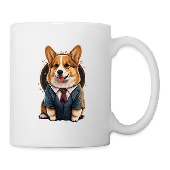 Verspielter Corgi Hund - Tasse - Weiß - Rechts