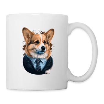 Hochwertige Corgi Looks Illustration - Tasse - Weiß - Rechts