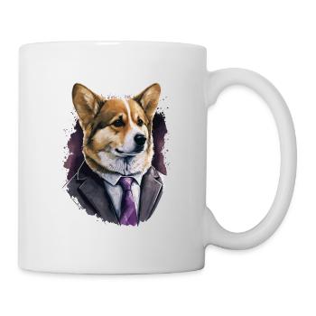 Fasionable eleganter Corgi - Tasse - Weiß - Rechts
