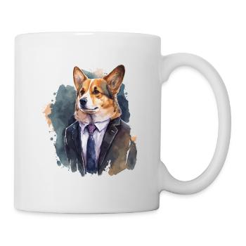 Edle Looks Corgi - Tasse - Weiß - Rechts