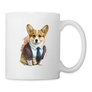 Entzückende Corgi Aquarellkunst - Tasse - Weiß - Rechts