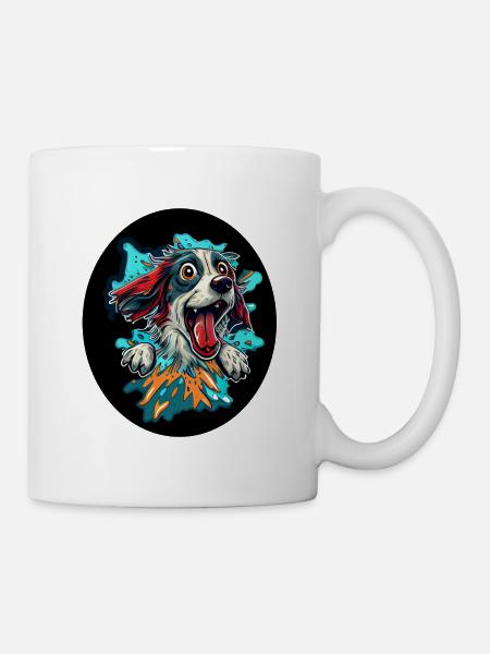 Glücklicher Hund #dog - Tasse - Weiß