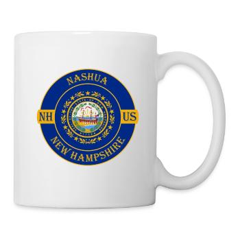 Nashua New Hampshire Flag USA Souvenir Badge - Mug - white - Right