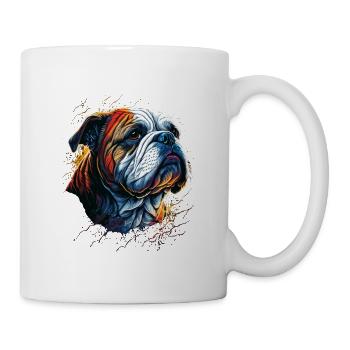 Bulldog levant les yeux - Mug blanc - blanc - Droite