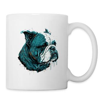 Gelangweiltes Gesicht Buldog - Tasse - Weiß - Rechts
