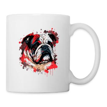Red Bulldog Kunst - Tasse - Weiß - Rechts