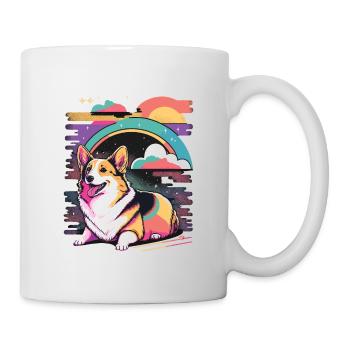 Corgi coloré - Mug blanc - blanc - Droite