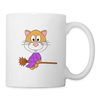 HEXE - HAMSTER - HEXENBESEN - TIER - KIND - BABY - Tasse - Weiß - Rechts