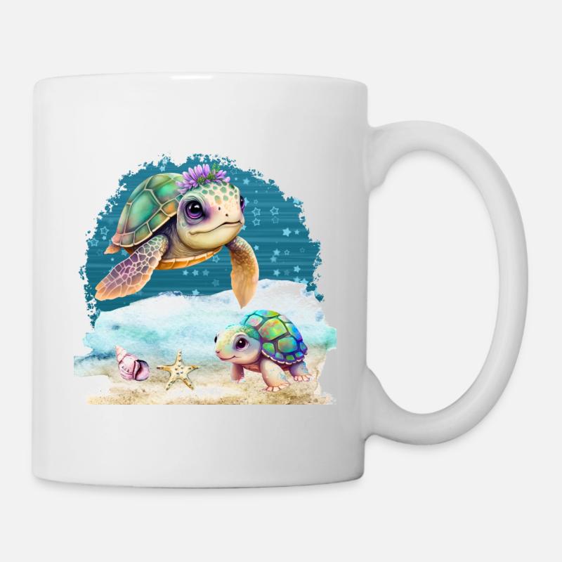Meeresschildkrötendesign - Tasse - Weiß