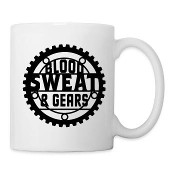 Blood Sweat And Gears Car Mechanic Automobile Love - Tasse - Weiß - Rechts