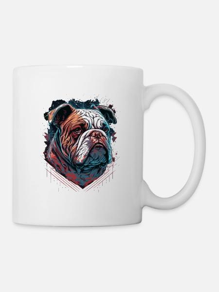 Genervte Bulldogge - Tasse - Weiß