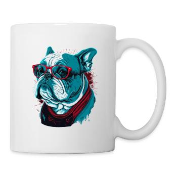 Clevere Bulldogge - Tasse - Weiß - Rechts