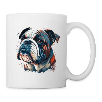 Bulldogge Trauriges Gesicht - Tasse - Weiß - Rechts