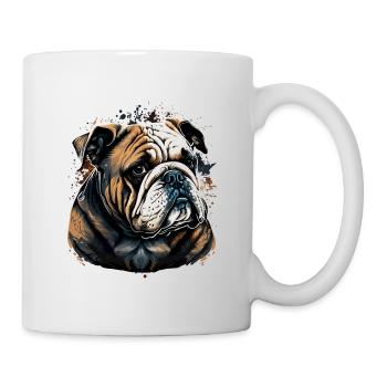 Ruhige Blicke Bulldogge - Tasse - Weiß - Rechts