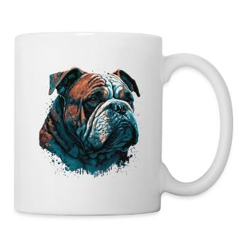 Tapfere Bulldogge - Tasse - Weiß - Rechts