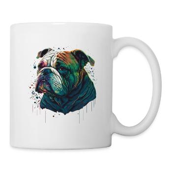 Bouledogue peint - Mug blanc - blanc - Droite