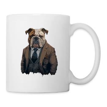 Tapfere Bulldogge - Tasse - Weiß - Rechts