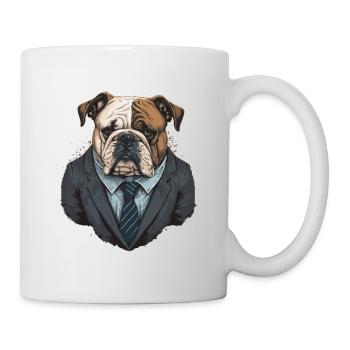 Stress looking Bulldog - Mug - white - Right