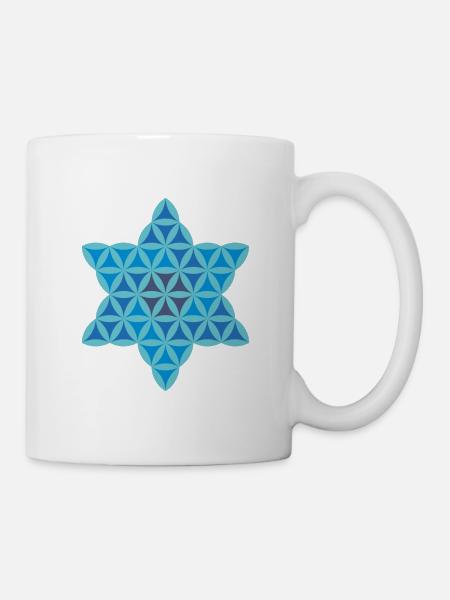 Sacred Star - Star of Life 02/Inv/Blue. - Mug - white