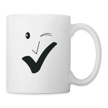 Feines Lächeln Feines Gesicht A03. - Tasse - Weiß - Rechts