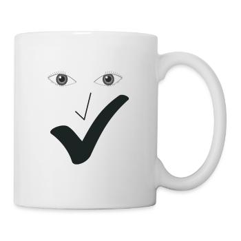Feines Lächeln Feines Gesicht A02. - Tasse - Weiß - Rechts