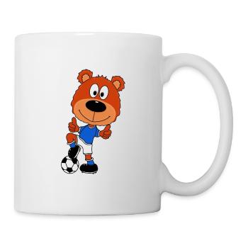 FUßBALL - TEDDY - BÄR - SPORT - KIND - BABY - Tasse - Weiß - Rechts