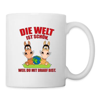 PFERDE - LIEBE - ERDE - DIE WELT IST SCHÖN... - Tasse - Weiß - Rechts