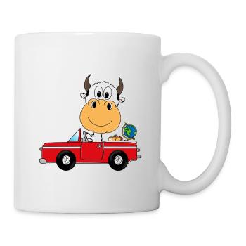 KUH - AUTO - WELTENBUMMLER - REISE - AUTO - TIER - Tasse - Weiß - Rechts