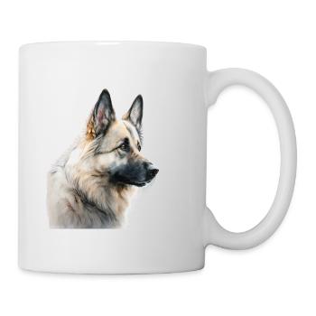 Watercolour Dog / Hund Deutscher Schäferhund - Tasse - Weiß - Rechts