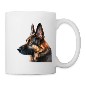 Watercolour Dog / Hund Deutscher Schäferhund - Tasse - Weiß - Rechts