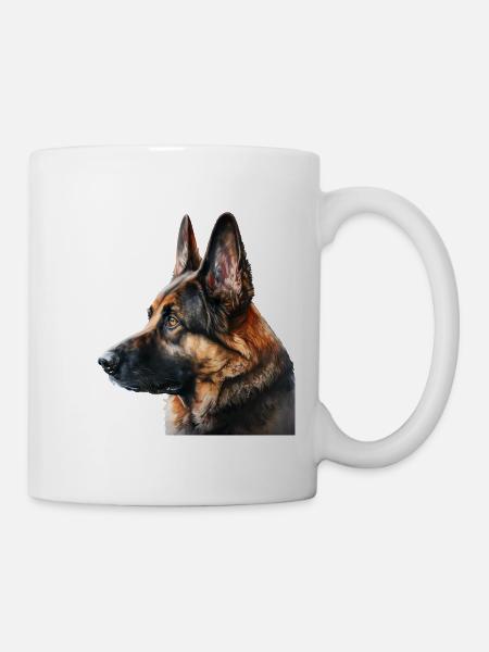 Watercolour Dog / Hund Deutscher Schäferhund - Tasse - Weiß